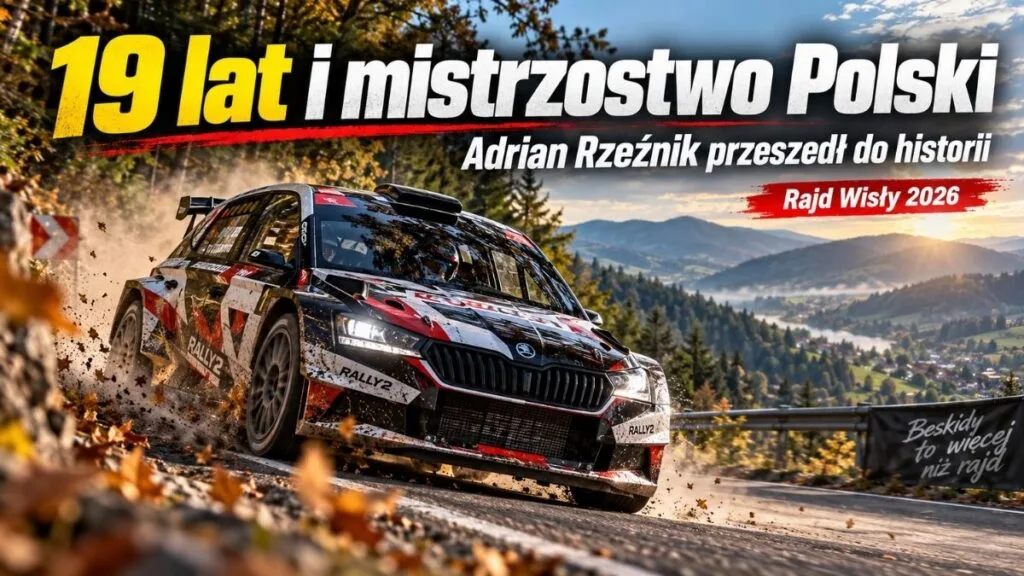 19-latek mistrzem Polski. Adrian Rzeźnik wygrał Rajd Wisły i przeszedł do historii