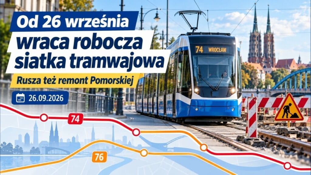 Od 26 września Wrocław wraca do roboczej siatki tramwajowej. Ruszy też remont Pomorskiej