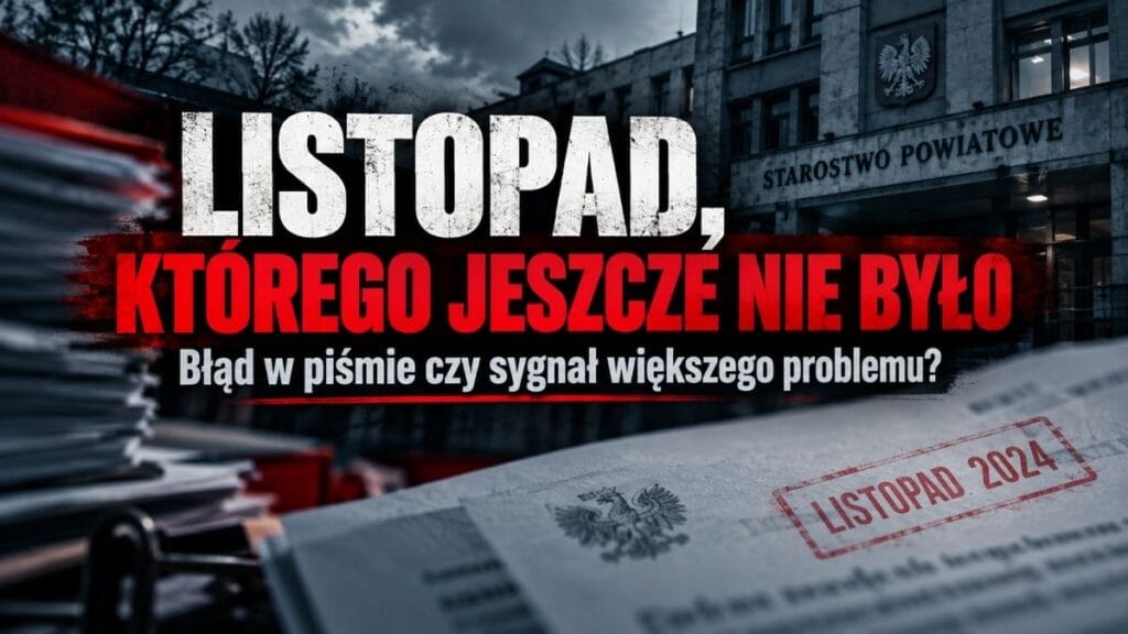 Listopad, którego jeszcze nie było. Starostwo przyznaje błąd, ale dokumenty otwierają znacznie poważniejsze pytania