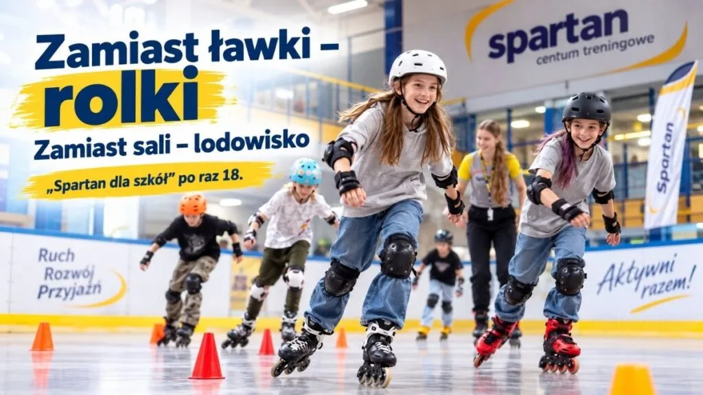 Zamiast sali – rolki i lodowisko. Tysiące wrocławskich uczniów korzystają ze „Spartana dla szkół”