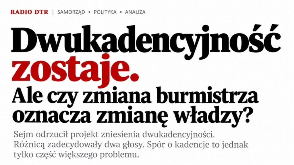 Dwukadencyjność. Można zmienić burmistrza, ale czy można zmienić system władzy?