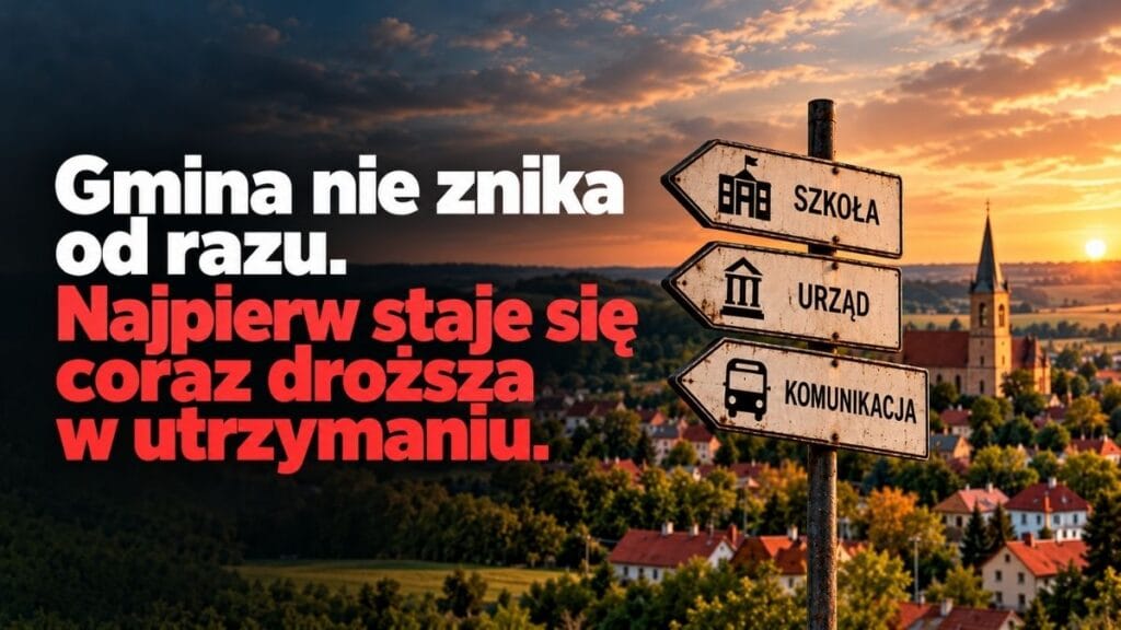 Gmina nie znika od razu. Najpierw staje się coraz droższa w utrzymaniu