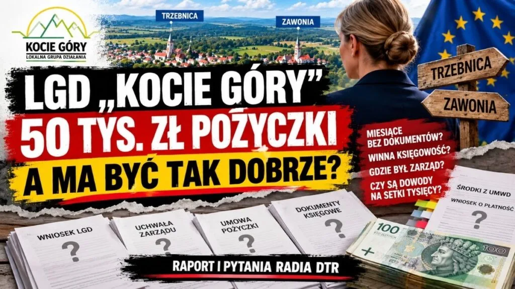 LGD „Kocie Góry” działa dobrze? 50 tys. zł pożyczki, miesiące bez dokumentów i pytania bez odpowiedzi