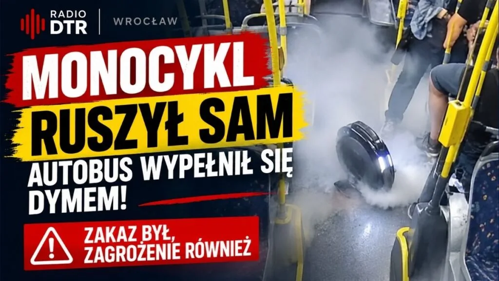 Monocykl ruszył sam, autobus wypełnił się dymem. Zakaz był, zagrożenie również