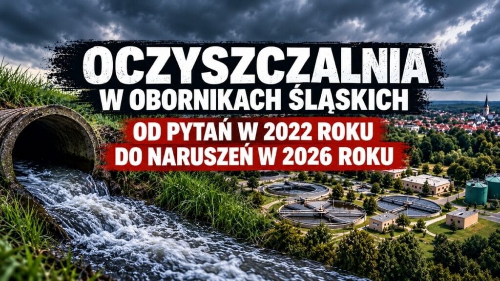 Oczyszczalnia w Obornikach Śląskich. W 2022 roku były pytania. W 2026 roku są już stwierdzone naruszenia