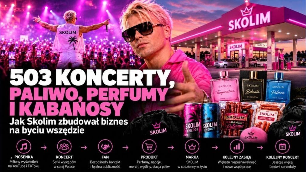 Setki koncertów, paliwo, perfumy i kabanosy. Jak Skolim zbudował biznes na byciu wszędzie