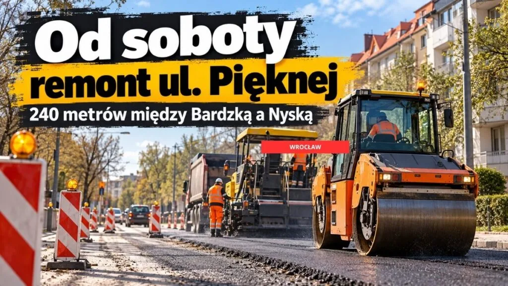 Od soboty remont ulicy Pięknej we Wrocławiu. Jeden kierunek ruchu przez około osiem tygodni